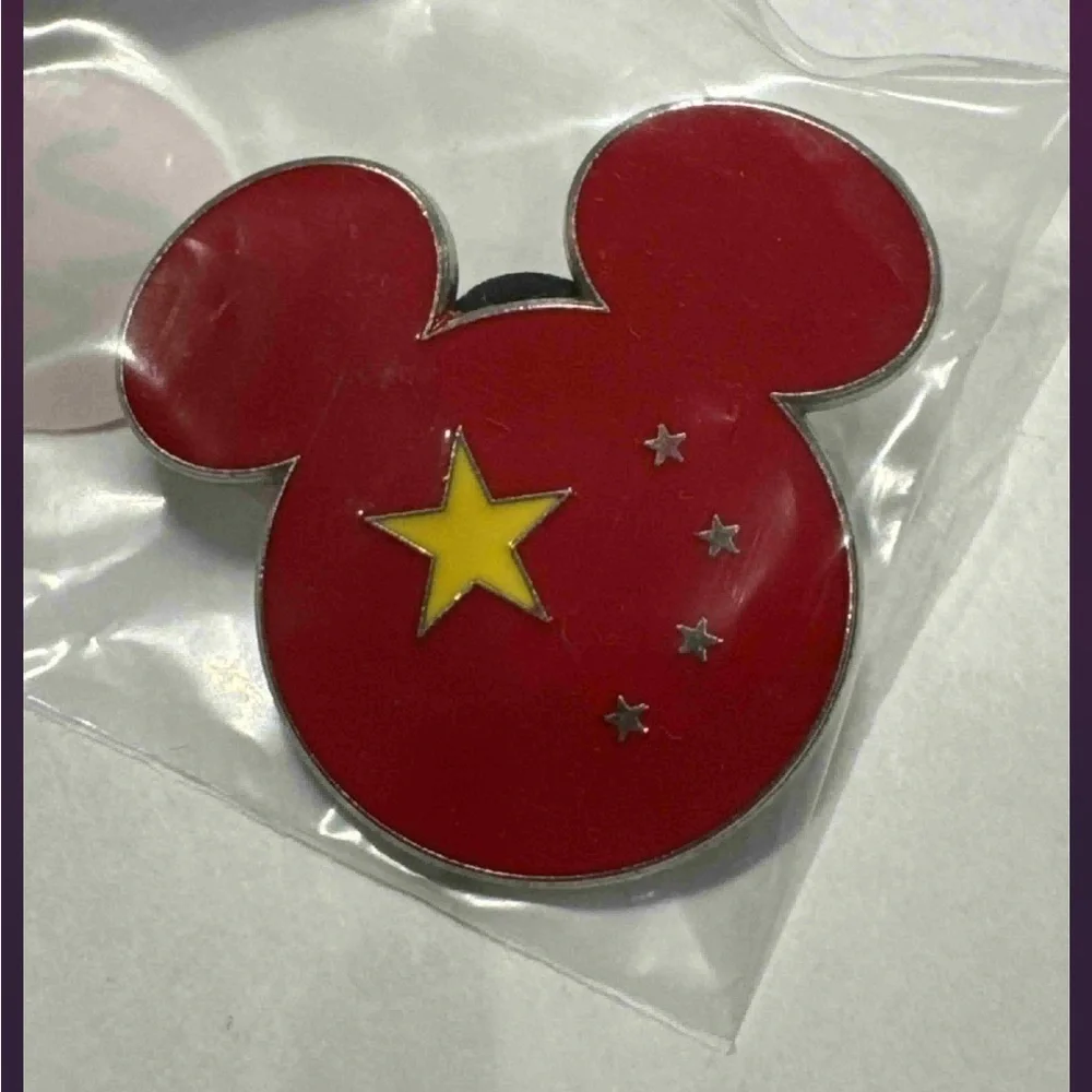 Disney Red and Yellow Mickey Ears Lapel Pin